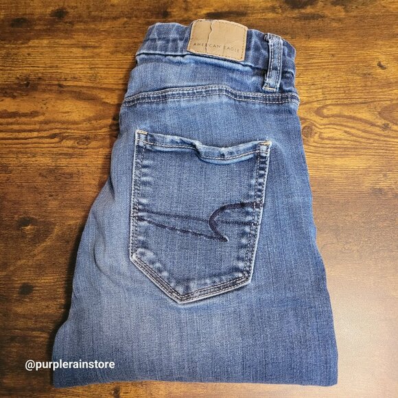 American Eagle Jeans 0 R Curvy Hi Rise Jegging Next Level Stretch Medium Wash - Picture 3 of 12